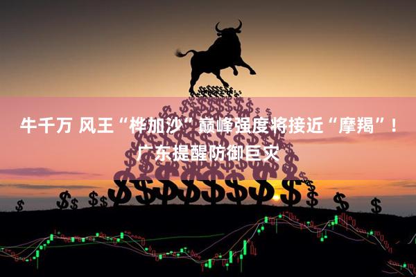 牛千万 风王“桦加沙”巅峰强度将接近“摩羯”！广东提醒防御巨灾