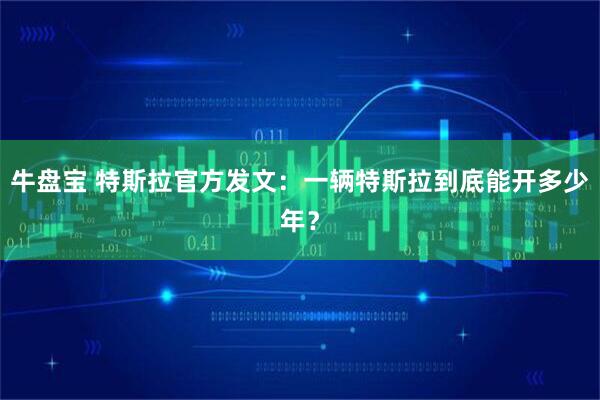 牛盘宝 特斯拉官方发文：一辆特斯拉到底能开多少年？